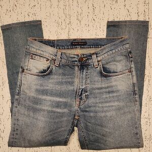 Nudie Jeans Co Lean Dean Illuminated Indigo Slim Straight Leg Jeans
